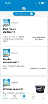 Application mobile Schneider Marathon de Paris, écran de suivi des coureurs