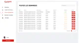 Back-office Lahaye Global Logistics, tableau de bord avec données d'expédition